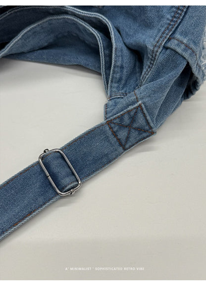 New Denim Shoulder Bag Women Fashion Large Capacity Casual Tote Handle Bag for School Comfortable and Versatile Commute Bag