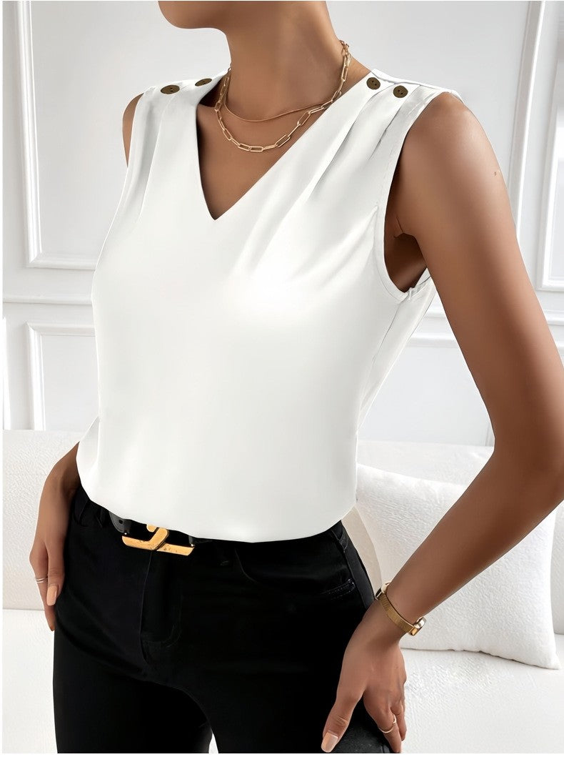 Solid Casual Loose Sleeveless Blouses For Women Fashion Summer Women's Oversized Shirts And Blouses Elegant Youth Female Tops