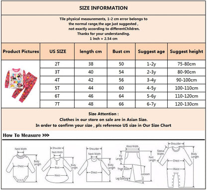2024 New Boys Long Sleeve Pyjamas Kids Mickey Pajamas Baby Cotton Pijama Children Sleepwear Girls Clothing Sets Baby Wears
