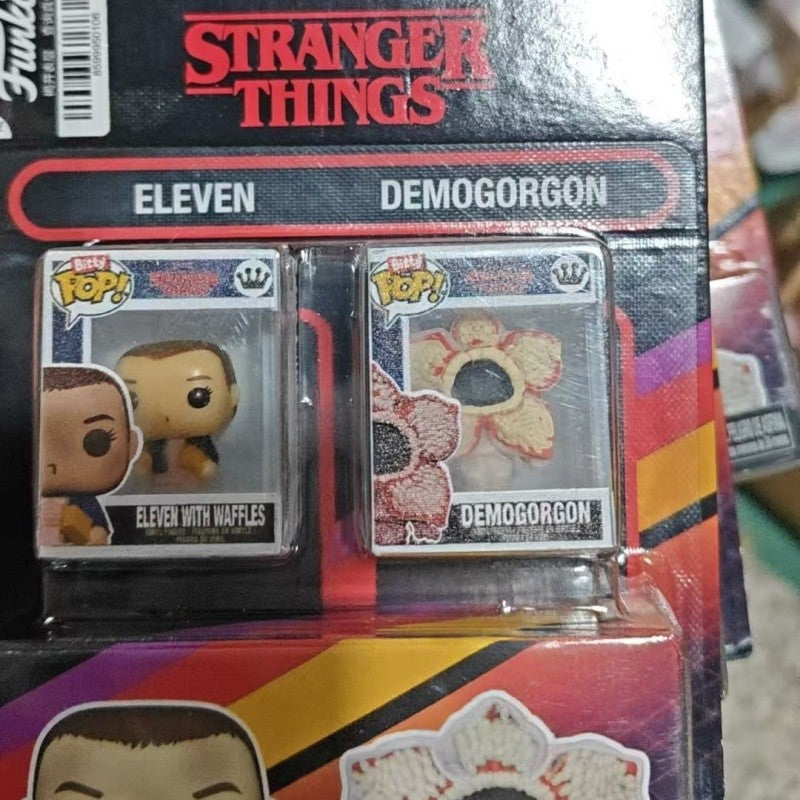 Funko Bitty Pop Stranger Things Dustin e Mike Pacote com 2 Mini Séries Caixa Surpresa Miniaturas Onze e Demogorgon Bonecos de Ação Colecionáveis Presentes