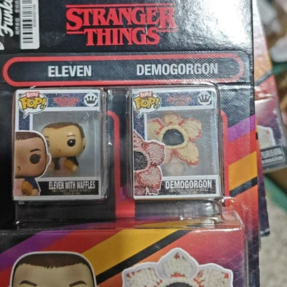 Funko Bitty Pop Stranger Things Dustin e Mike Pacote com 2 Mini Séries Caixa Surpresa Miniaturas Onze e Demogorgon Bonecos de Ação Colecionáveis Presentes