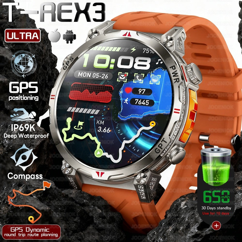 2026 Novo Smartwatch Esportivo Masculino para Áreas Externas com Voz Inteligente GPT GPS Integrado Bússola Barômetro Chamada Bluetooth Natação Impermeável