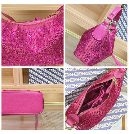 Women Evening Bag 2025 New Shiny Rhinestone Women's Shoulder Bag Fashion Luxury Dinner Party Handbag Female Crossbody Bags
