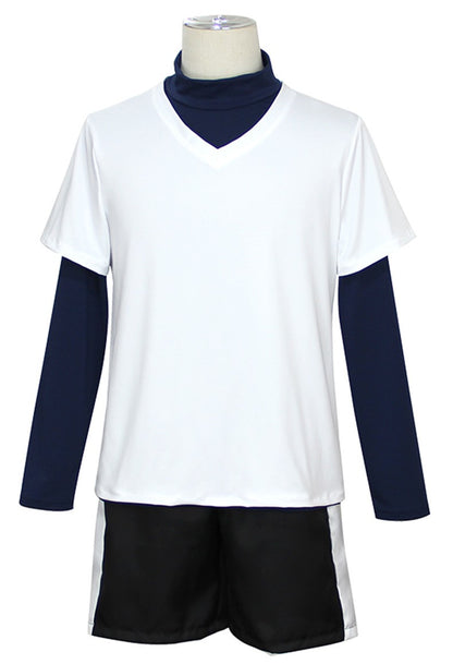 ?Wetrose?In Stock Killua Zoldyck Cosplay Costume Hunter × X Hantaa Kirua Zaoldyeck T Shirt Full Set Wig Halloween Xmas New