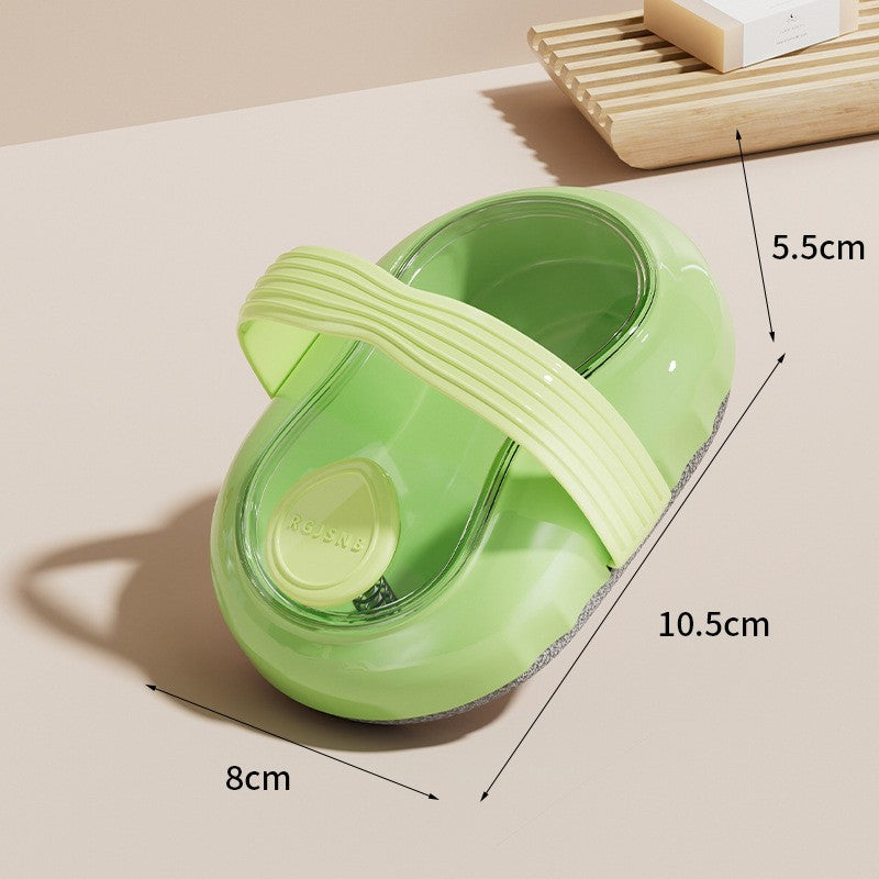 Long Handle Press Dispensing Bath Brush Soft Hair Scrub Mud Back Wiping Body Washing Tool