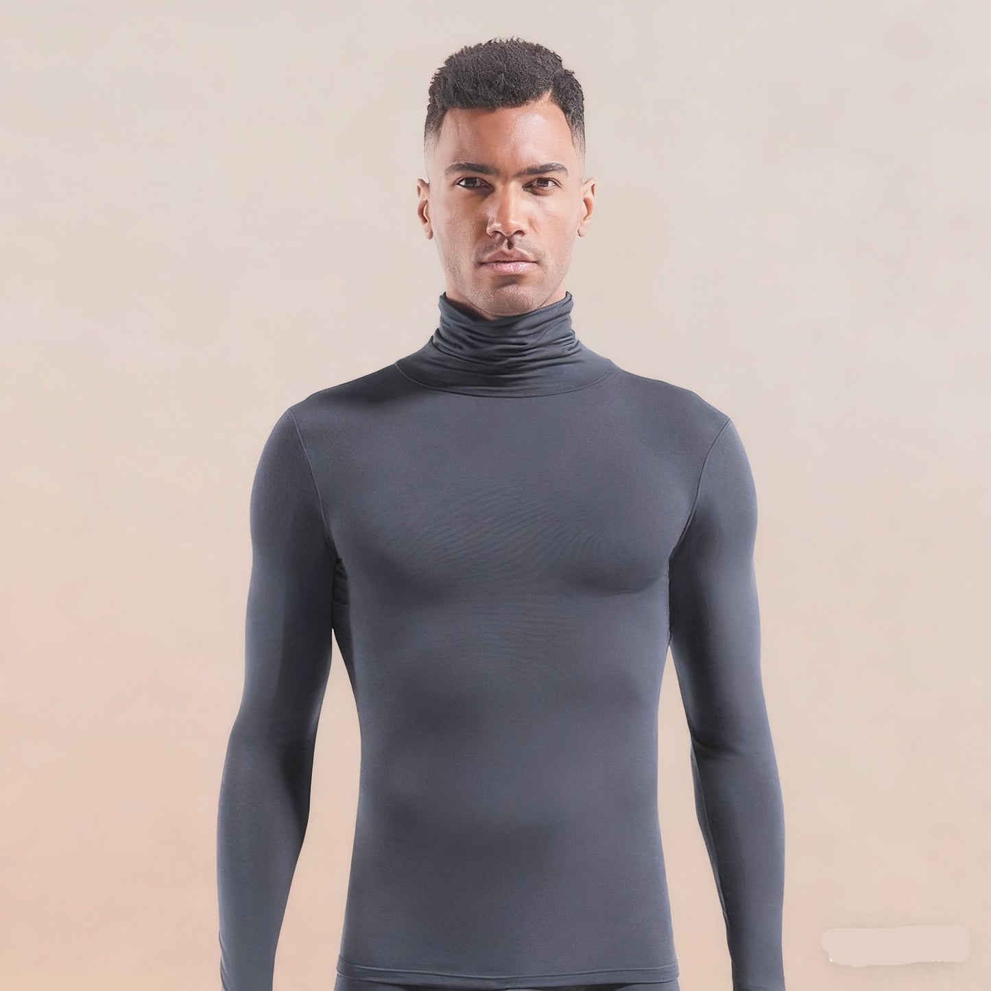 Winter Thermal Underwear Men High Collar Modal Plain Undershirts Man Warm Turtleneck Pullover Long Sleeve Tops Clothes Termico