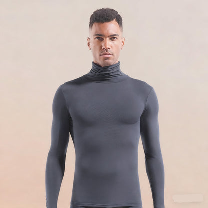 Winter Thermal Underwear Men High Collar Modal Plain Undershirts Man Warm Turtleneck Pullover Long Sleeve Tops Clothes Termico