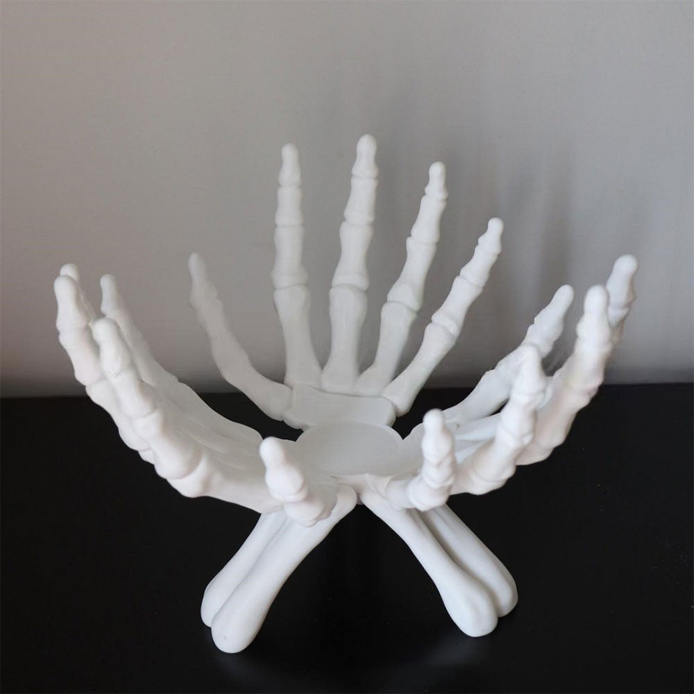 Halloween Candy Bowl Gothic Skeleton Hands Candy Storage Holder Multifunctional Halloween Organizer Holder Scary Home Decoration