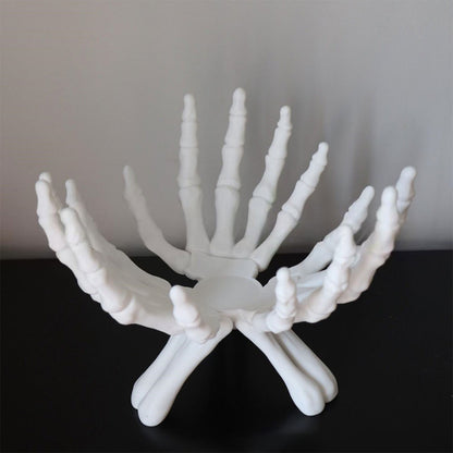 Halloween Candy Bowl Gothic Skeleton Hands Candy Storage Holder Multifunctional Halloween Organizer Holder Scary Home Decoration