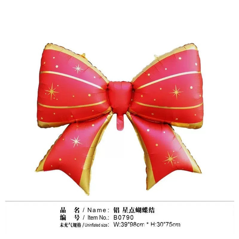 Large matte bow aluminum foil balloon 21 inches Small blue pink monochrome bow Children's birthday party decoration can be hung