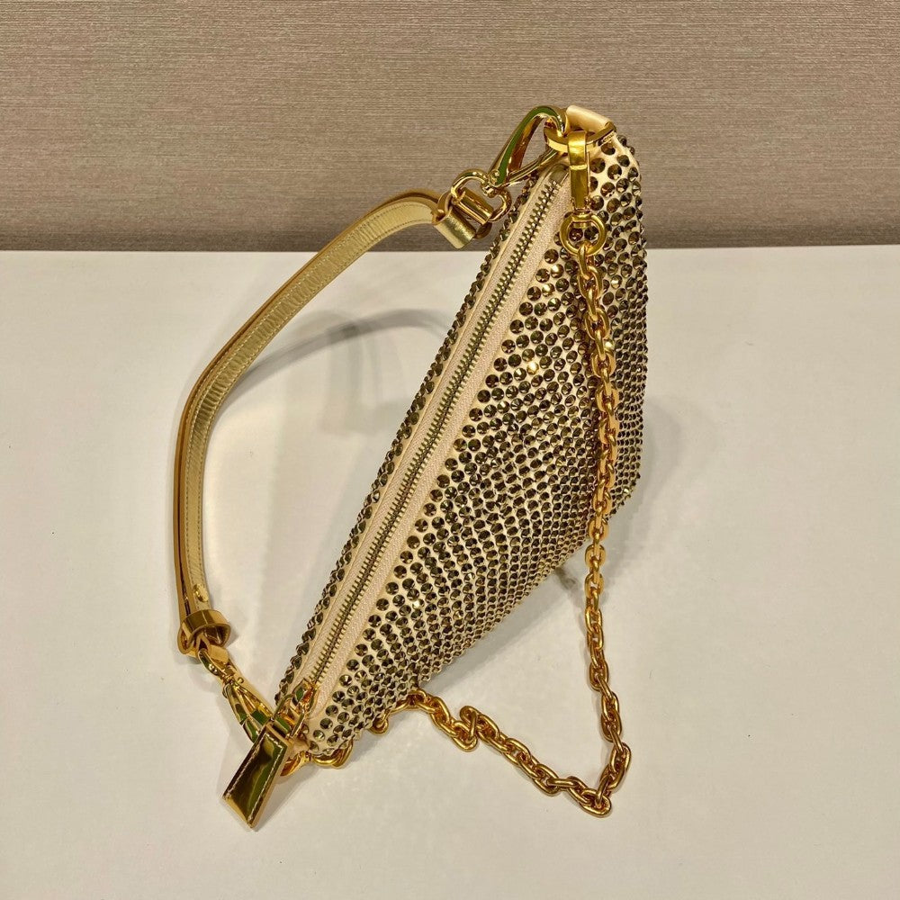 Luxury Designer Evening Clutch Bag Women's High Quality Famous Brand Rhinestone Chain Shoulder Bag 2025 Fashion Statement Purse