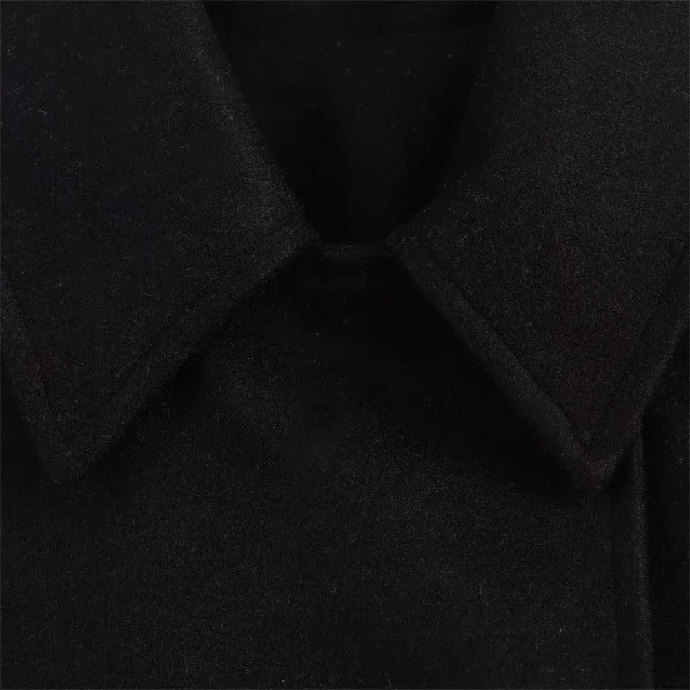 Women's Oblique Button Loose Batwing Sleeve Jacket Coat Lapel Double Pocket Warm Solid Vintage Outerwear Fall Winter Coat