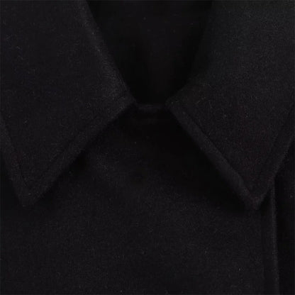 Women's Oblique Button Loose Batwing Sleeve Jacket Coat Lapel Double Pocket Warm Solid Vintage Outerwear Fall Winter Coat