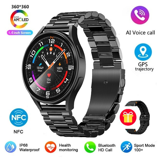 2025 New Men's Health Smart Watch GPS Blood Oxygen Blood Pressure Heart Rate Monitoring Bluetooth Call Women's Sports Smartwatch