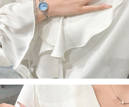 GEDI Women's Watch Silver Fashion Waterproof Ladies Watches Elegant Diamond Quartz Wristwatch Woman Gift for Girlfriend