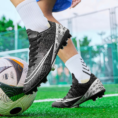 Men Soccer Shoes Adult Kids FG Football Boots Cleats Grass Training Turf Shoes Outdoor Non Slip Futsal Sneakers Unisex