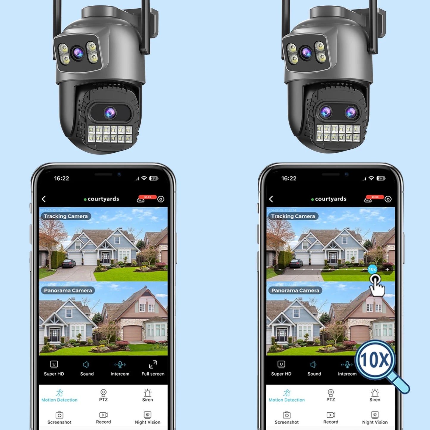 BESDER 15MP Wifi Camera Outdoor Dual Screen 10X Digital Zoom CCTV Video Surveillance Cam PTZ 8MP Security IP Camera O-Kam Pro