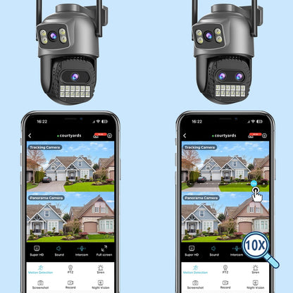 BESDER 15MP Wifi Camera Outdoor Dual Screen 10X Digital Zoom CCTV Video Surveillance Cam PTZ 8MP Security IP Camera O-Kam Pro