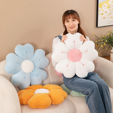 Flower Plush Throw Pillow Cute Daisy Stuffed Cushion Kawaii Sleeping Pillow Soft Office Chair Back Cushion Pet Mat Home Decor