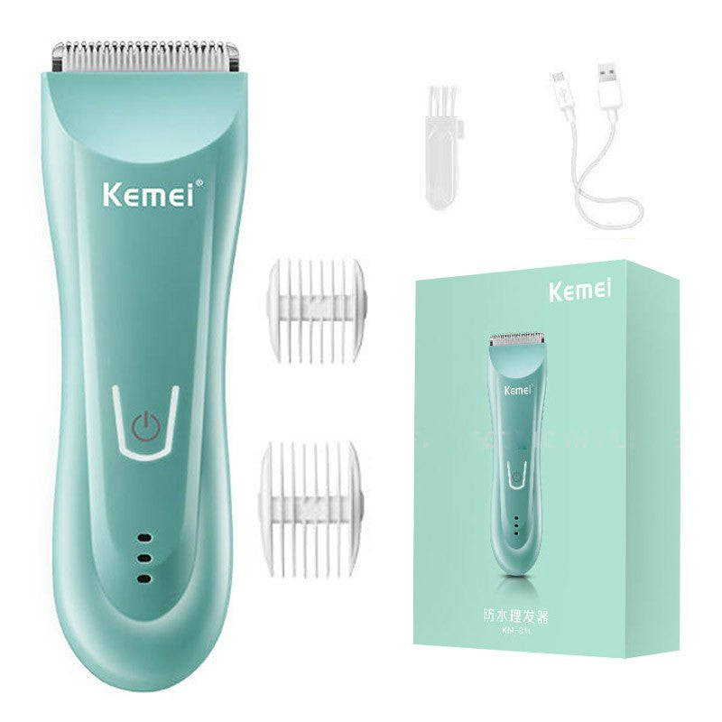 Kemei Wet Dry Groin Body Trimmer For Men Electric Face Beard Hair Trimmer Clipper Rechargeable Pubic Ball Shaver Body Groomer