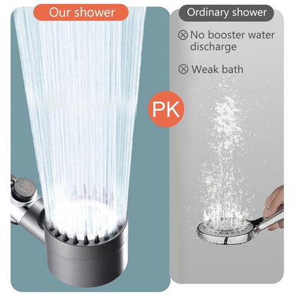 High Pressure Showerhead 3 Modes Water Saving Pressurized Shower Head Massage And Skin Beauty Multifunctional Shower Head