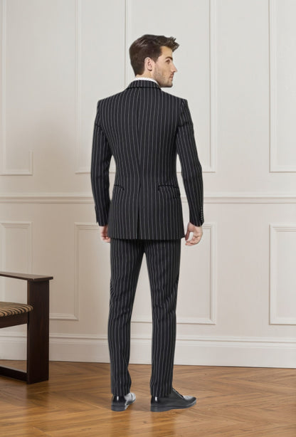 Men's Double-Breasted Suit, Classic Formal Business Wear