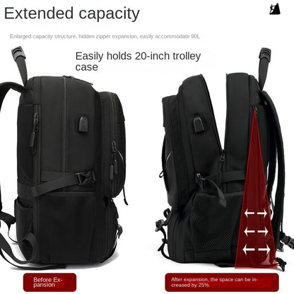 Mochila Masculina Unisex 50/60/80L Externa USB de Grande Capacidade para Viagem Mochila Esportiva para Trekking, Caminhada, Acampamento