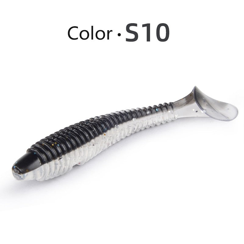 Iscas de Pesca MEREDITH Swing Impact FAT 75mm 85mm 180mm Iscas com Cauda de Remo Wobbler Isca Macia de Pesca para Baixo Isca de Silicone