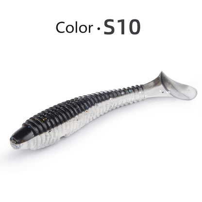 Iscas de Pesca MEREDITH Swing Impact FAT 75mm 85mm 180mm Iscas com Cauda de Remo Wobbler Isca Macia de Pesca para Baixo Isca de Silicone