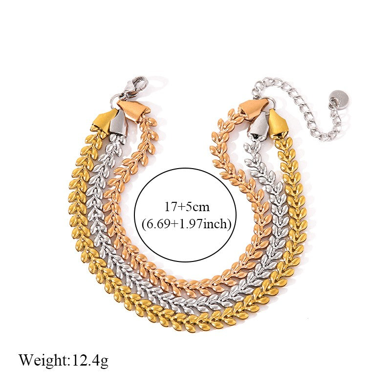 EILIECK 316L Aço Inoxidável Torcido Pulseira Bracelete Para Mulheres Tendência Banhado a Ouro 18K Corrente de Pulso Impermeável Joias Presente Festa
