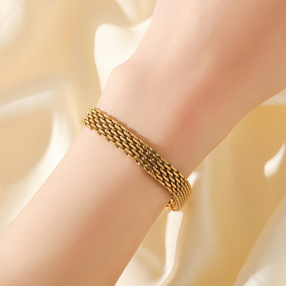 GANEMLY Conjunto de joias à prova d'água de aço inoxidável 316L, colar de corrente larga de metal, pulseiras, conjunto de joias com pingente de corrente dourada, presente