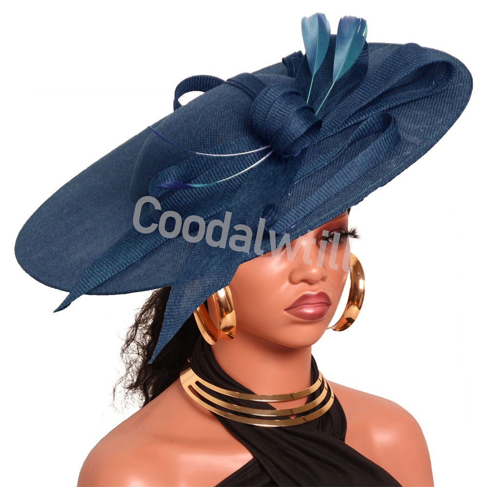 Royal Ascot Big Fascinator Hats Headband Ladies Church Kentucky Derby Headpiece Ladies Race Fashion Hair Accessories Bride Hats