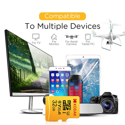 Cartão de Memória KODAK Original Micro SD 32GB 64GB 128GB 256GB C10 TF MicroSD U3 4K Para Telefone Drone Câmera Presente
