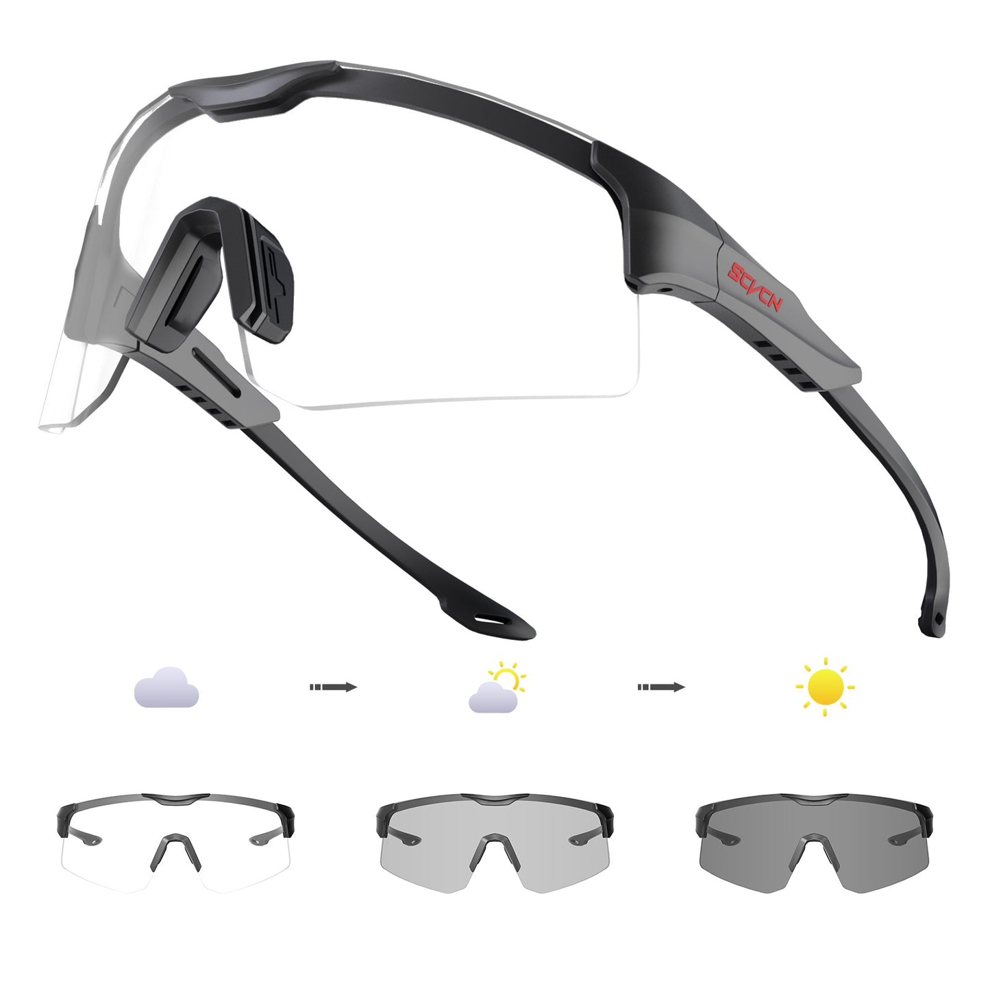 Óculos de Sol Fotocromáticos SCVCN Óculos de Ciclismo para Esportes ao Ar Livre Masculino Feminino MTB Escalada Óculos de Condução para Bicicleta Novo