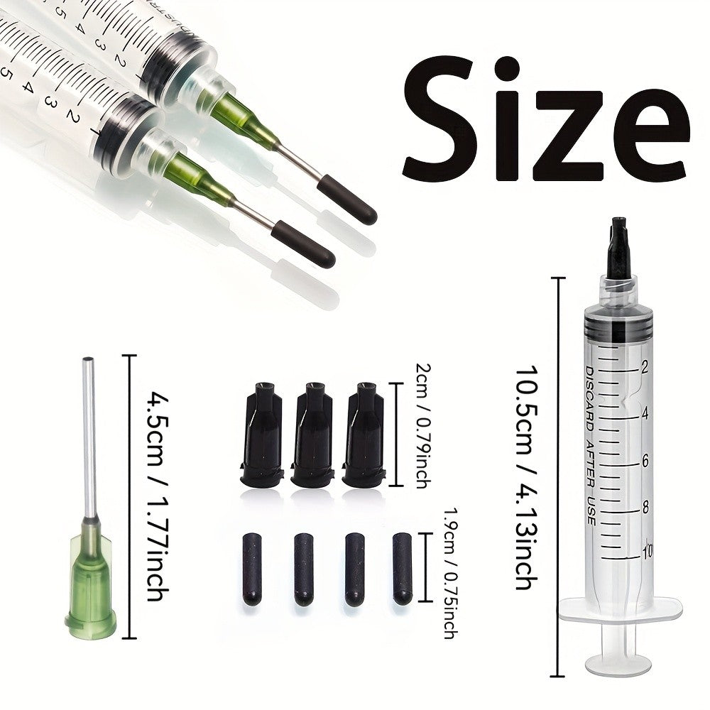 Conjunto de 20 Agulhas Dosadoras - Seringa Multiuso, Material Durável, Com Tubo de Agulha, Agulha, Silicone