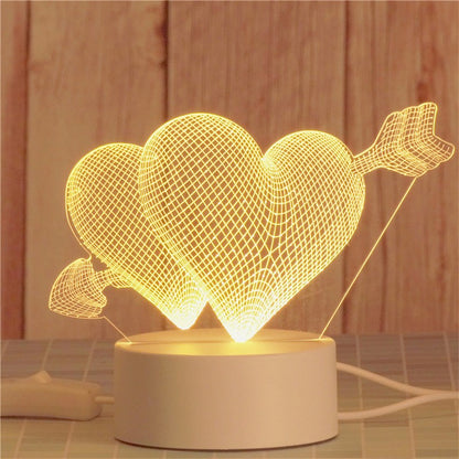 USB Operated 3D Acrylic LED Night Light Festival Birthday Kids Gifts Bedroom Bedside Decor Night Lamp Home Novelty Lighting