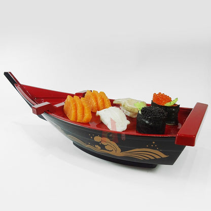 Barco de sushi preto Sashimi gelo seco barco de cozinha ABS prato de salmão prato de sashimi Culinária japonesa Barco Dragão recipiente