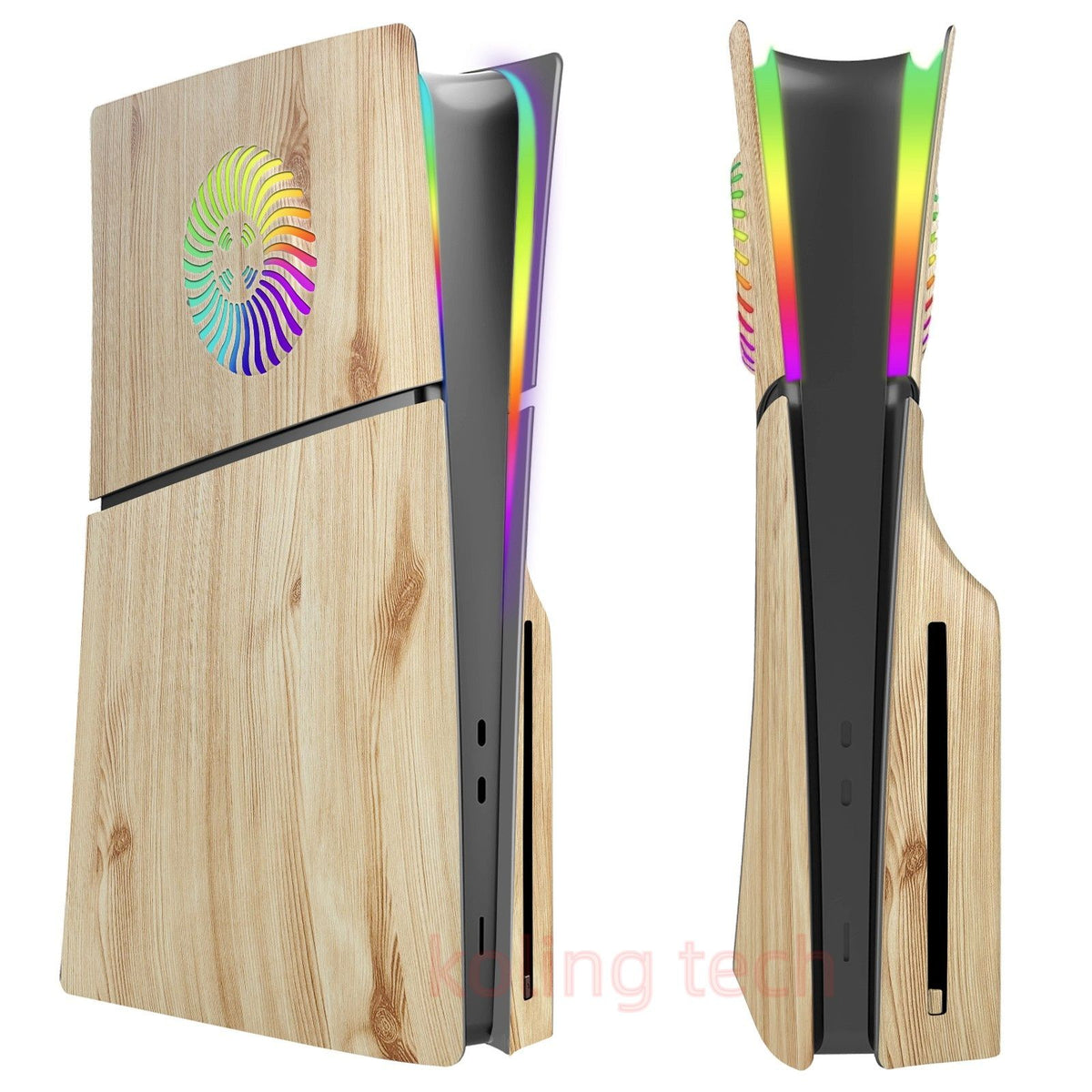 Wood Color Faceplate for New PS5 Slim Replacement Cover Shell Case Plate Accessories for PS5 Slim Disc Edition