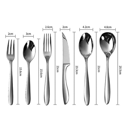 6 Peças de talheres de aço inoxidável 304, conjunto criativo de faca, garfo e colher para bife, para restaurante e hotel, conjunto de talheres de alta qualidade.