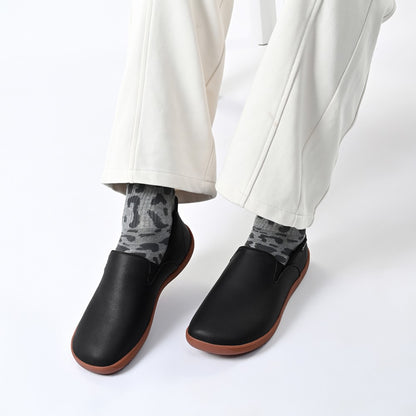 Oiaano  Wide Toe Men Minimalist Shoes  Comfortable Sneakers Leather Casual Shoes Black Slip On Leisure Loafers  Drive  Office