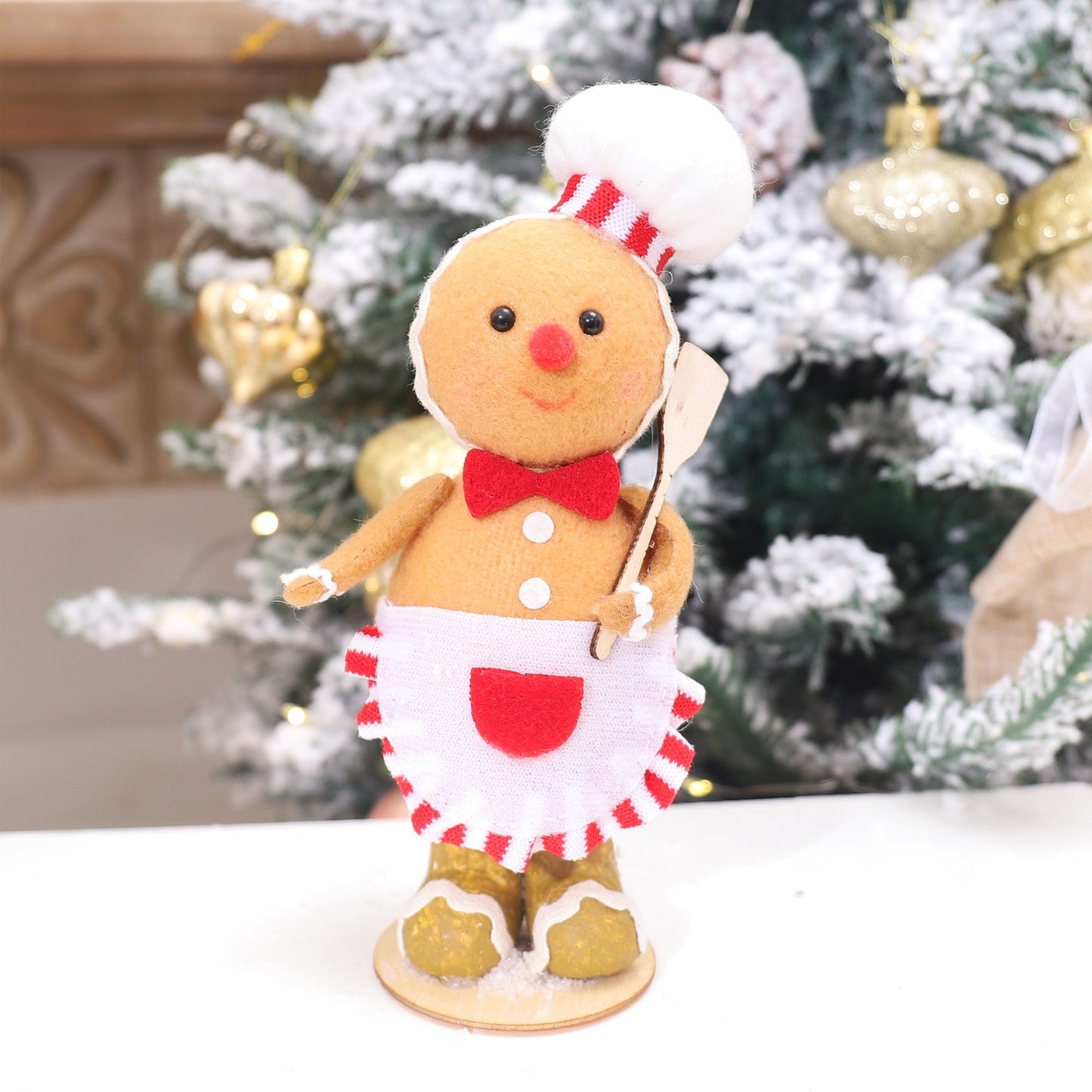 Plush Gingerbread Dolls Gingerbread Sitter Chef Gingerbread Man Christmas Ornaments For New Year Party Decorations Home Supply