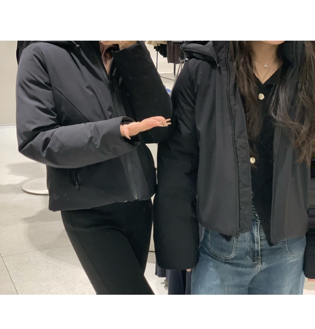 ETJ 2024 Autumn/Winter New TRAF women's short imitation wind waterproof hooded thick warm cotton jacket Outdoor coat 4749703