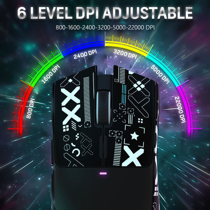 ATTACK SHARK X11 Wireless Gaming Mouse with Charging Dock PixArt PAW3311 Gaming Sensor, BT/2.4G Wireless/Wired
