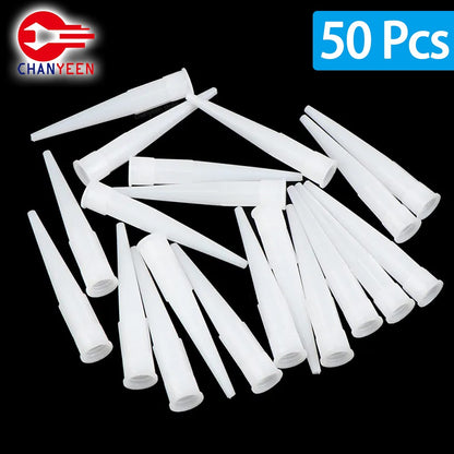 5-50 Peças Bicos de Vidro Plástico Bicos de Pistola de Calafetagem de Cola de Vidro Pontas de Calafetagem de Silicone para Selante Tampas de Boca Ferramentas de Construção Doméstica