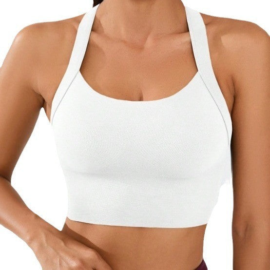 Sports and beautiful back bra set, cross-back sports bra, no chest pad, adjustable size, and can be worn inside normally.