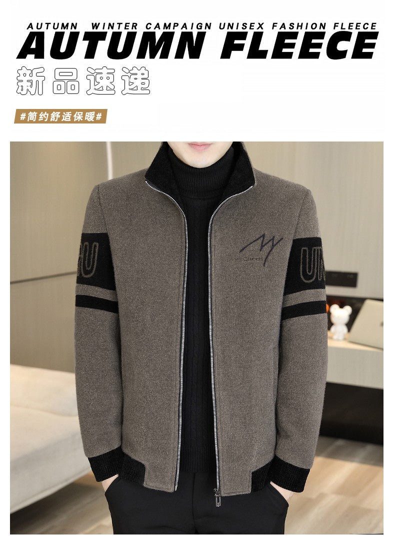 Men'S Thicken High collar Jacket Winter Warm Jackets For Men Fleece Long Sleeve Coat Man Casual Coats Men's woolen overcoat