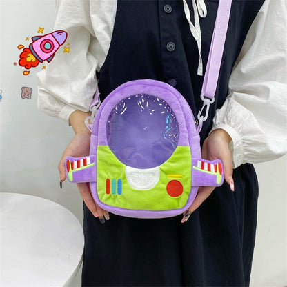 Disney Pixar Toy Story Buzz Lightyear Bolsa Feminina de Ombro Desenho Animado Bolsa Transversal Feminina Pequena Bolsa para Celular Presente de Natal