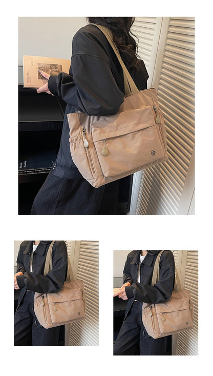 Stylish Nylon Canvas Shoulder Bag for Women Spacious Top Handle Bag Tote Casual  Comfortable and Versatile Texture Commuter Bag