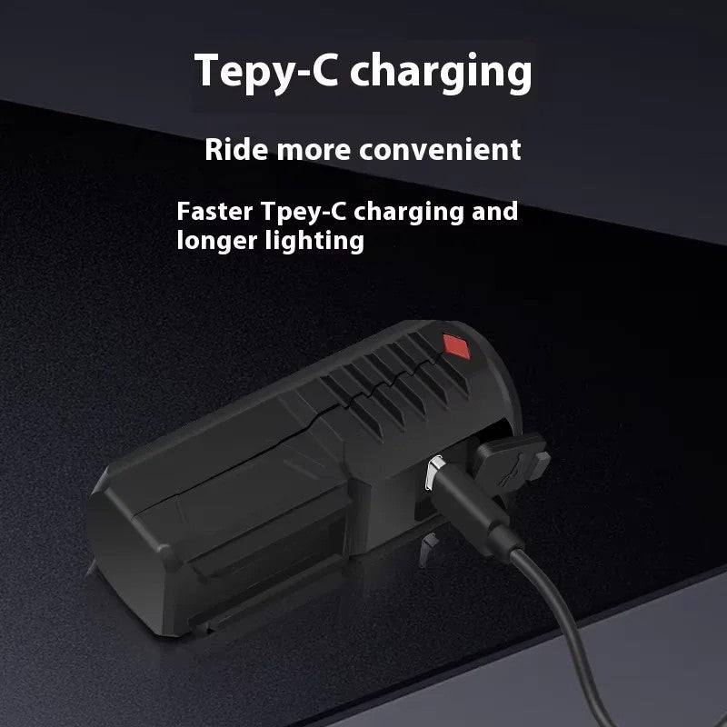 Farol Dianteiro e Traseiro LED USB Super Brilhante, à Prova D'água, para Motocicleta e Bicicleta, Lanterna Portátil para Bicicleta
