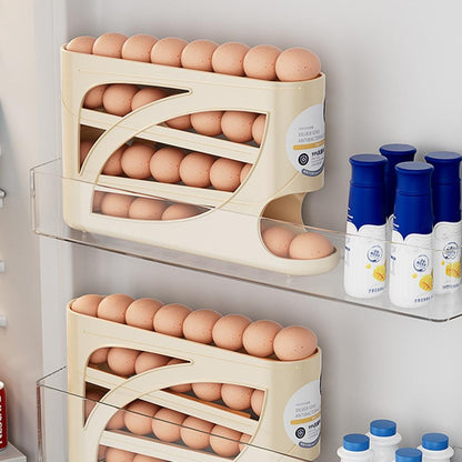 Auto Rolling Egg Dispenser 4 Tiers Auto Rolling Egg Storage Dispenser Rack Reusable Organizer Kitchen Egg Container for
